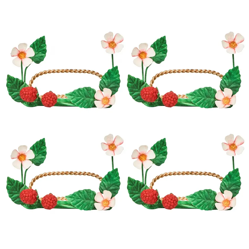 Meadow Walk Raspberries Place Card Holder Set of 4 - Multi