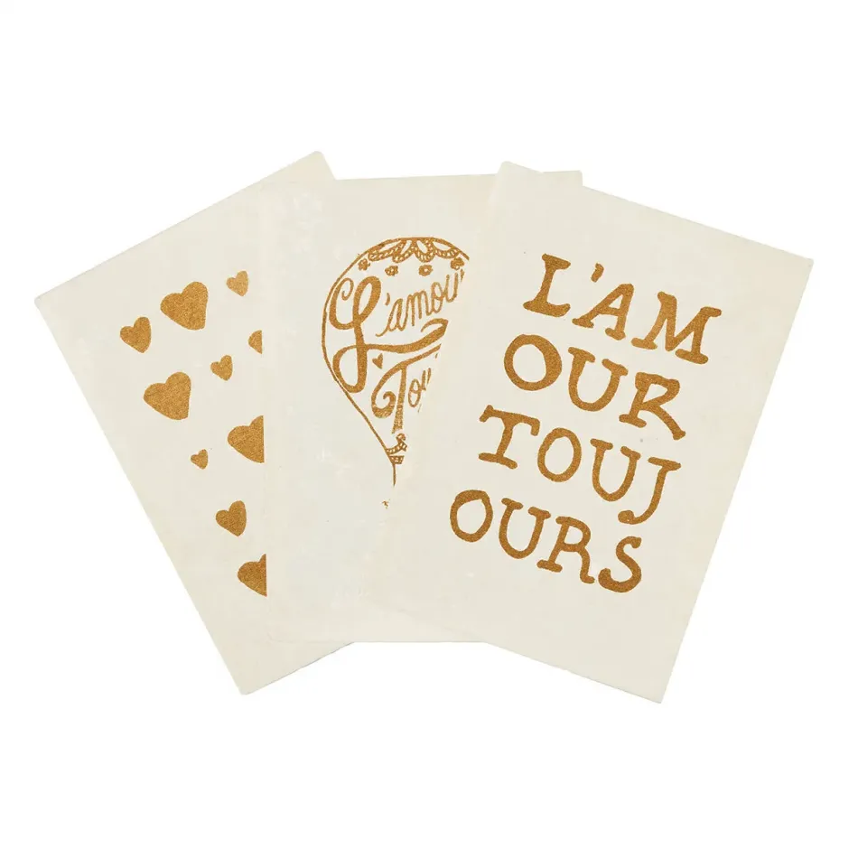 L'Amour Toujours Journal Assorted Set of Three Gold