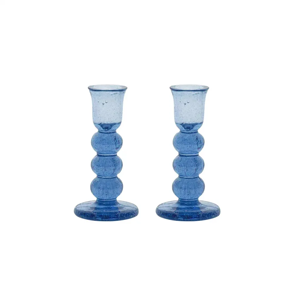 Provence 5" Candlestick Set of 2 - Chambray