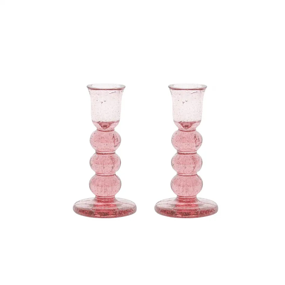 Provence 5" Candlestick Set of 2 - Blush