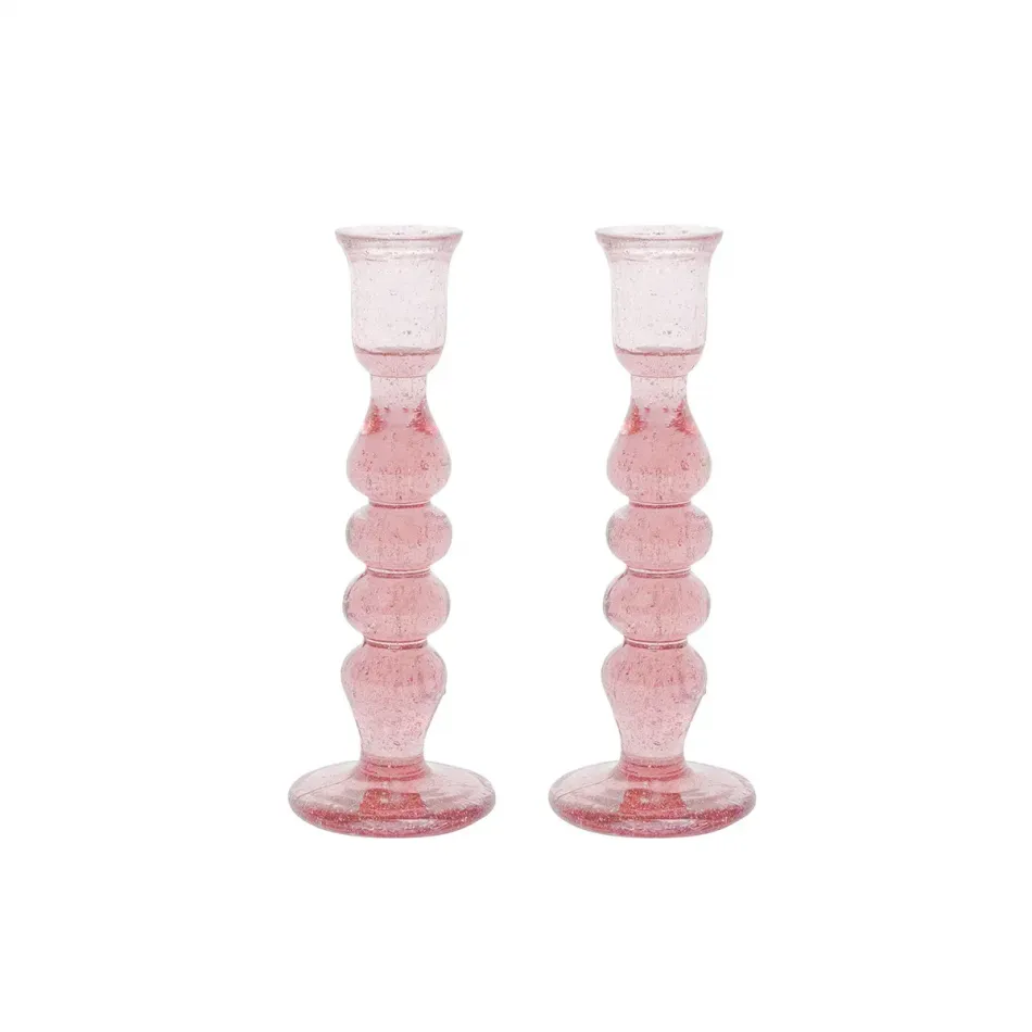 Provence 7" Candlestick Set of 2 - Blush