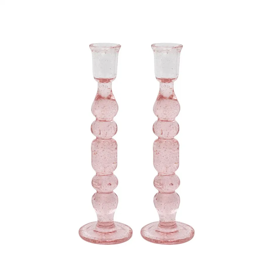 Provence 9" Candlestick Set of 2 - Blush