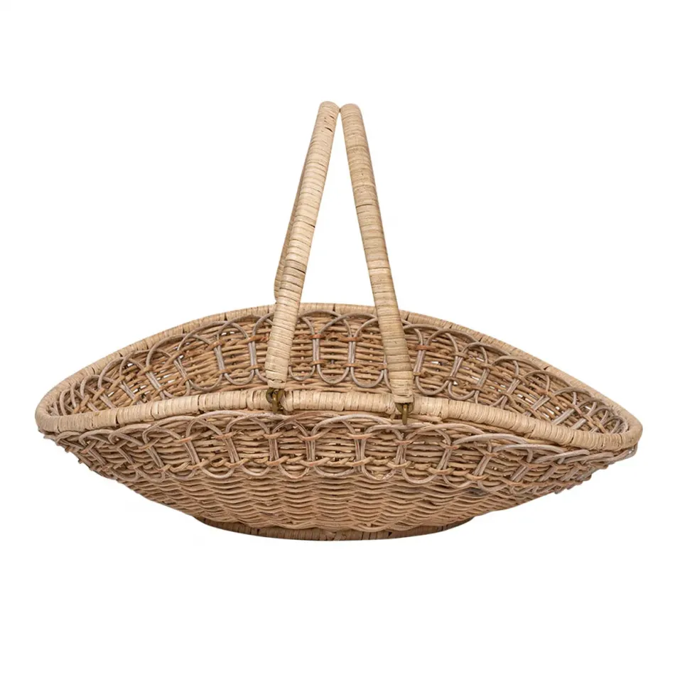 Provence Rattan Gathering Basket Whitewash