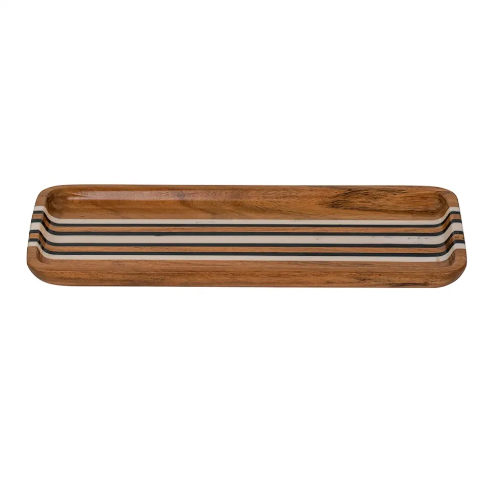 Stonewood Stripe Rectangle Tray 13.5"L, 6"W, 0.75"H