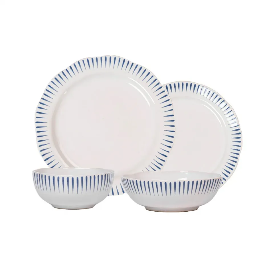 Sitio Stripe 4 pc Place Setting Delft Blue