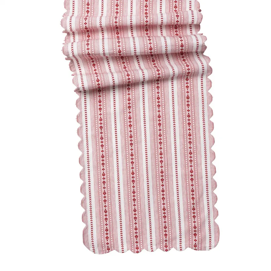 Villa Stripe 18" x 90" Table Runner Ruby