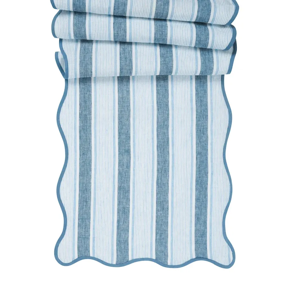 Cabana Stripe 18" x 90" Table Runner - Ocean