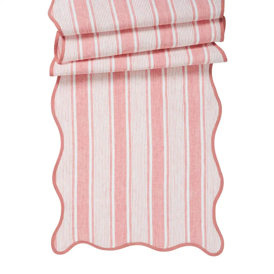 Cabana Stripe 18" x 90" Table Runner - Coral