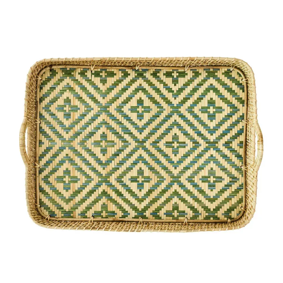 Villa Seville Chambray Tray 21"