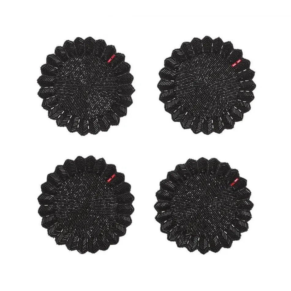 Etoile Set of 4 Black Coasters