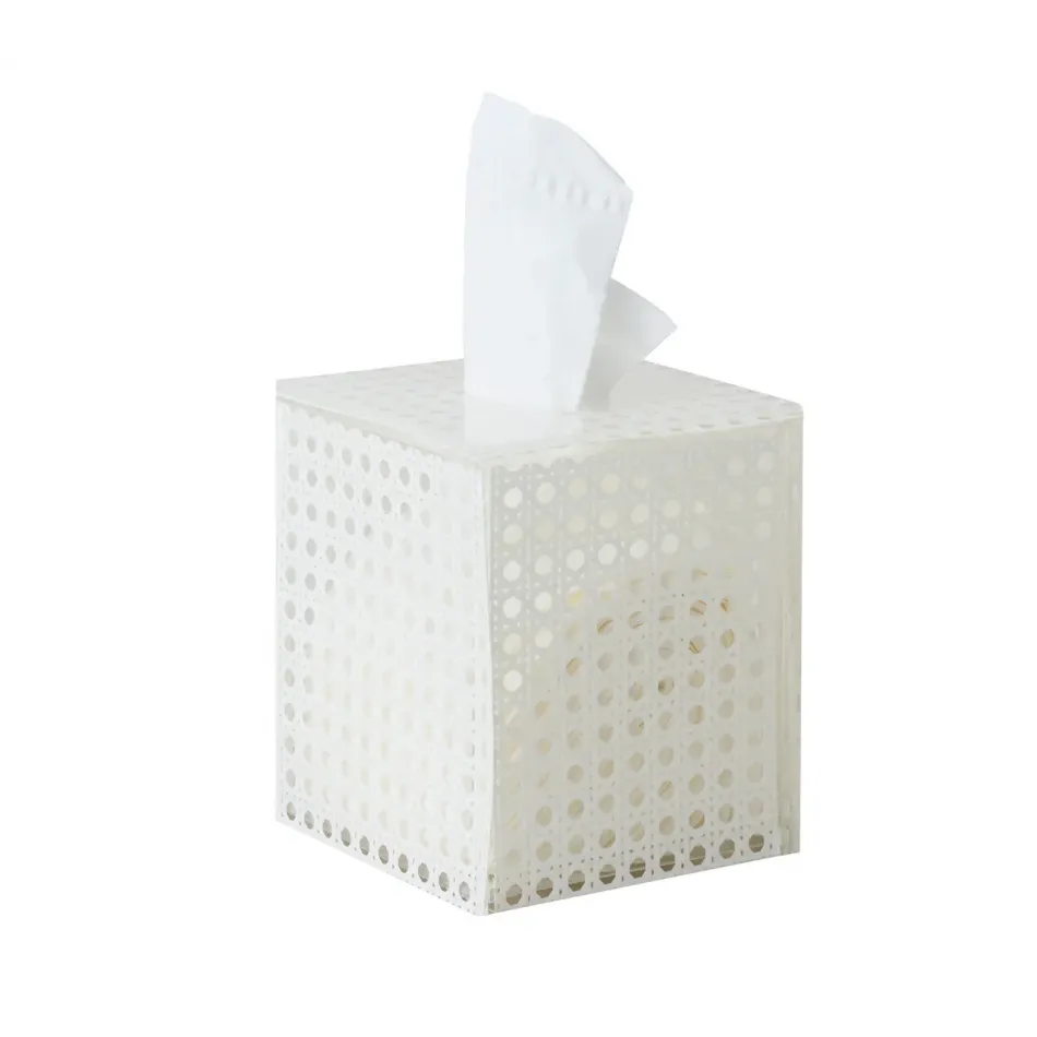 Reed White Tissue Box