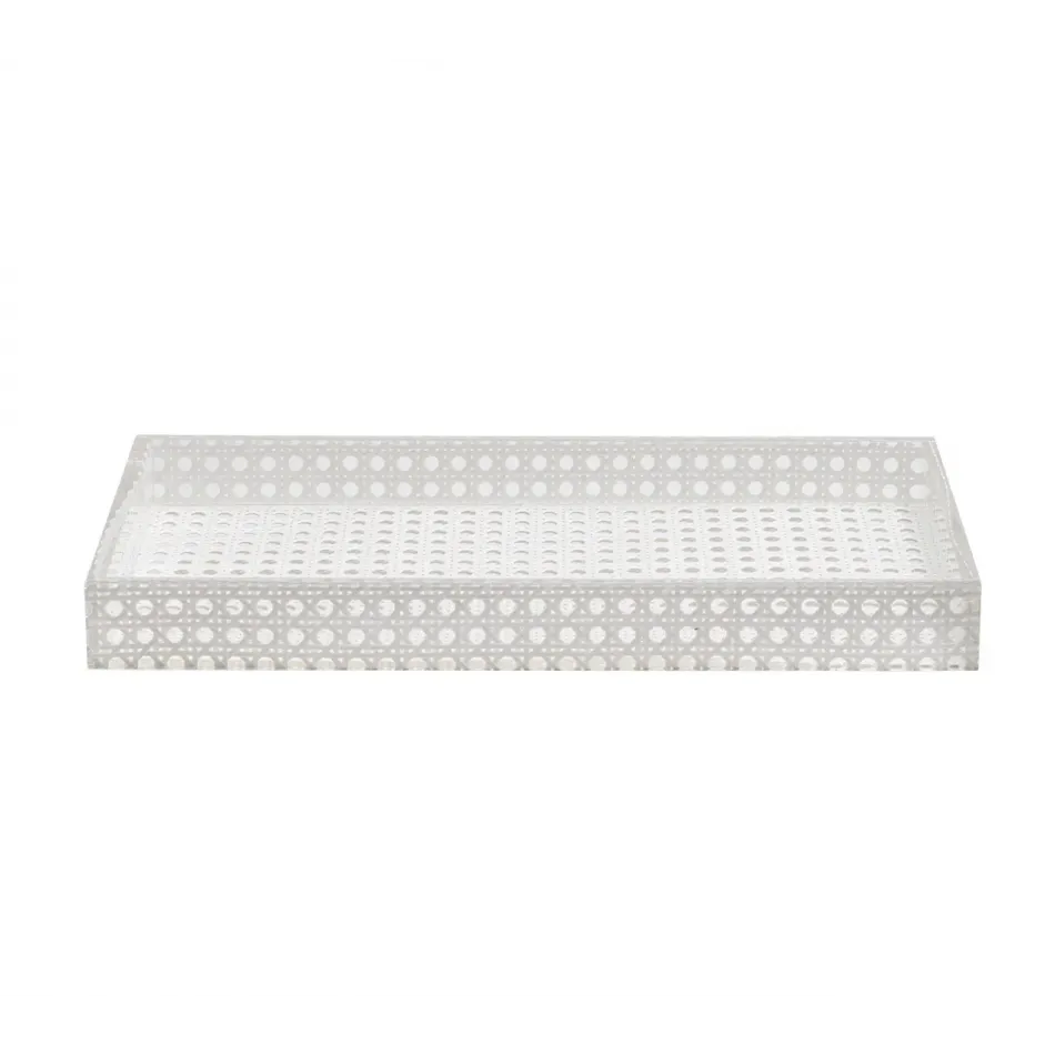 Reed White Vanity Tray 14.5" X 7.5"