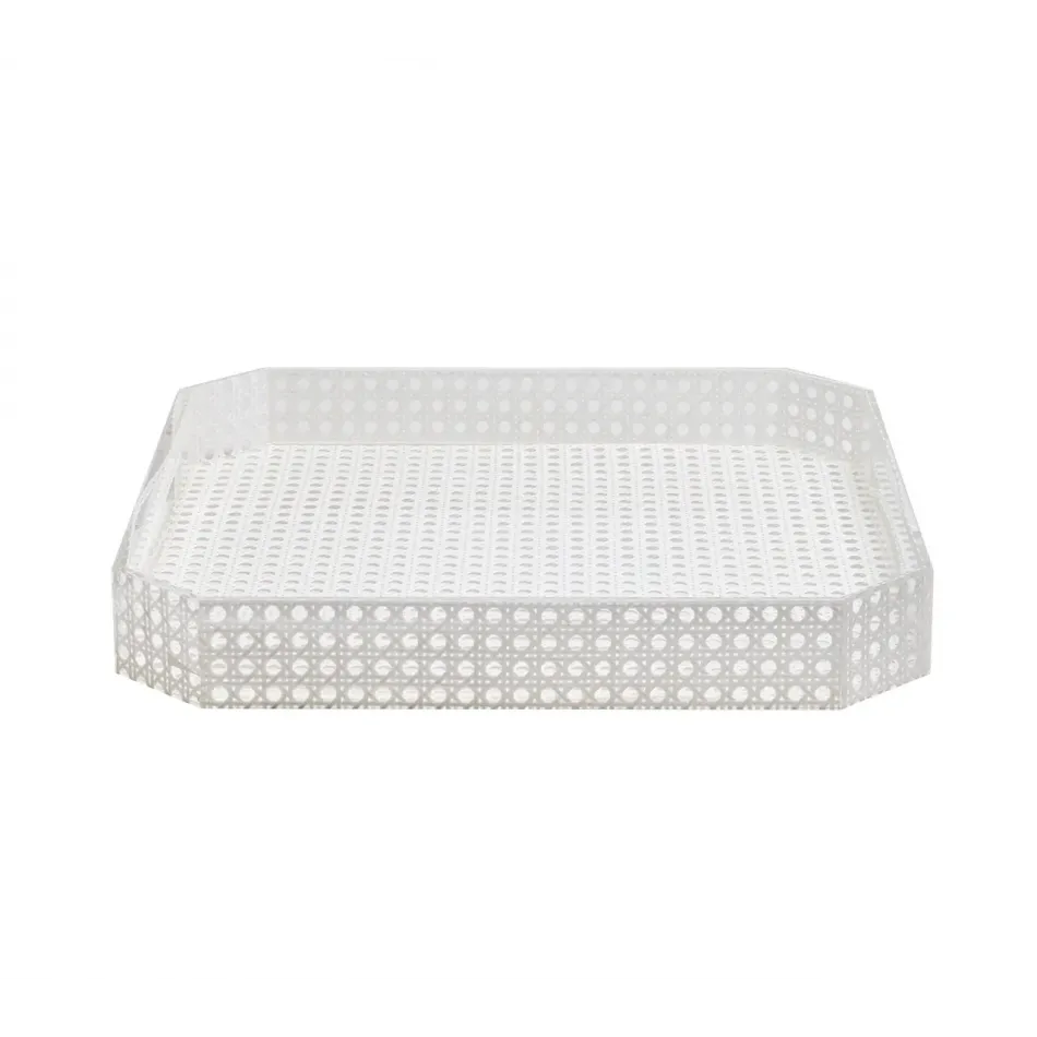 Reed White Tray 15" X 15"