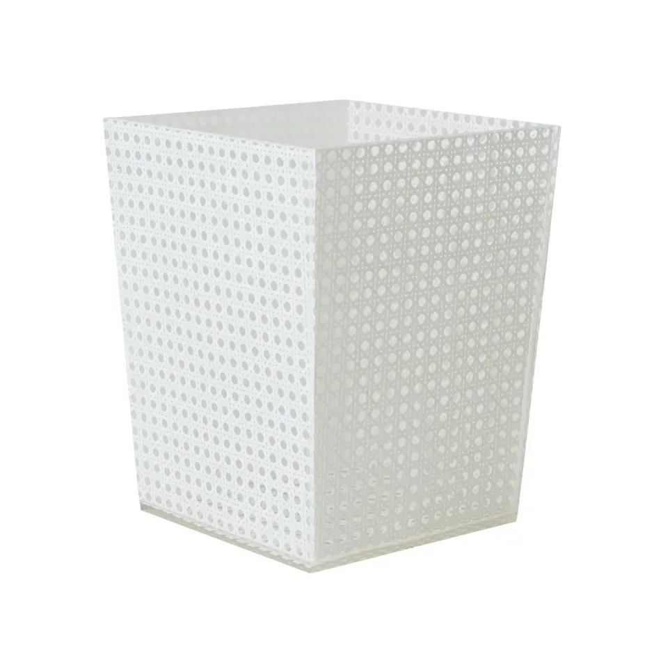 Reed White Waste Basket