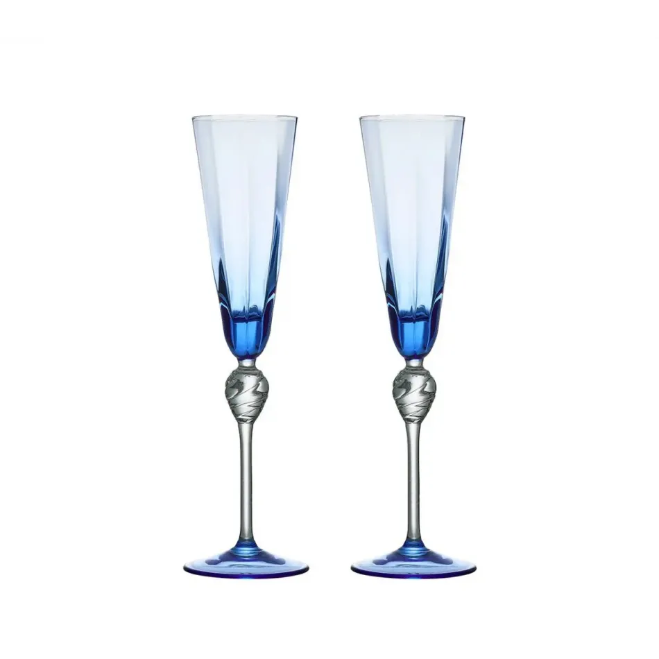 Daphne Blue Flute, Set Of 2