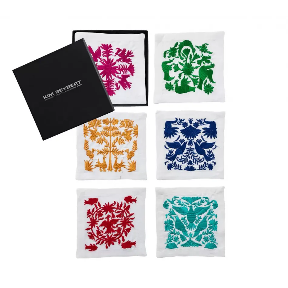 Otomi Multi Cocktail Napkins, Set of Six