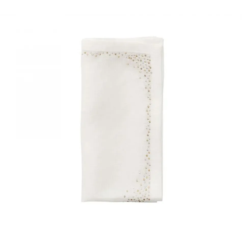 Pin Dot White/Gold/Silver Napkin