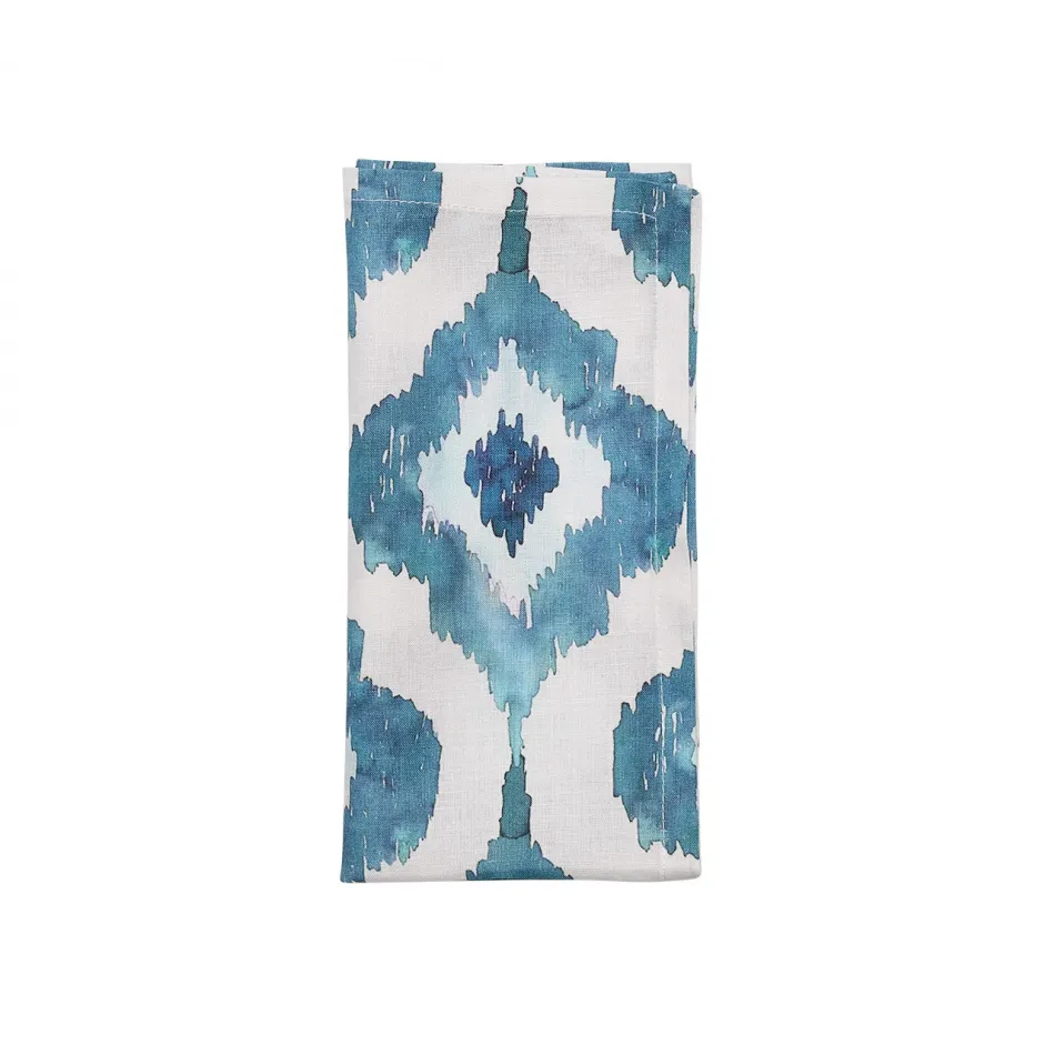 Watercolor Ikat Napkin in Blue