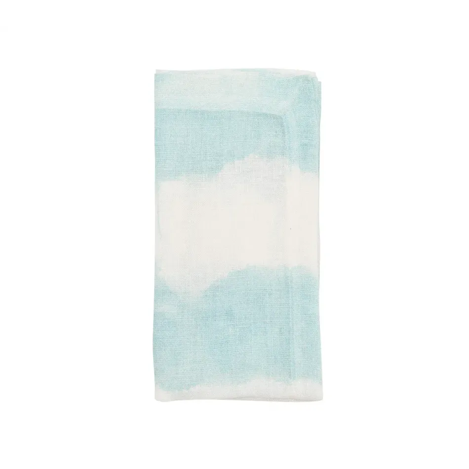 Watercolor Stripe White & Seafoam Napkin Set of 4