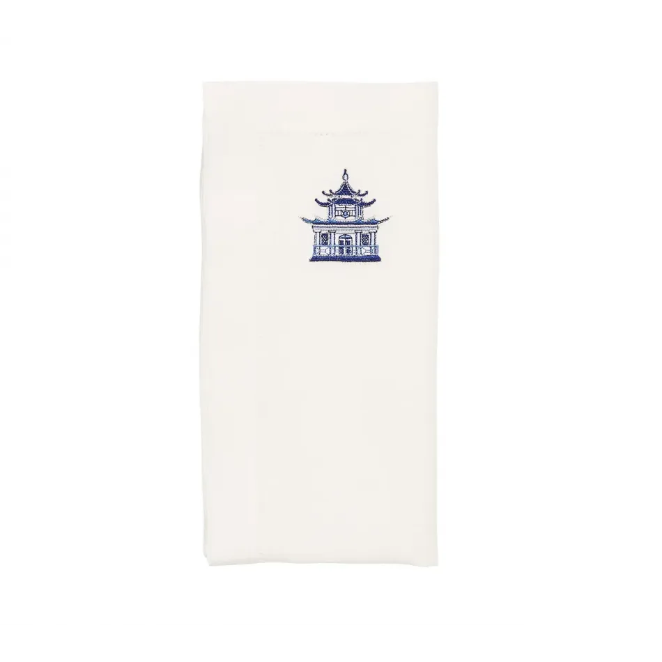 Pagoda White & Blue Napkin