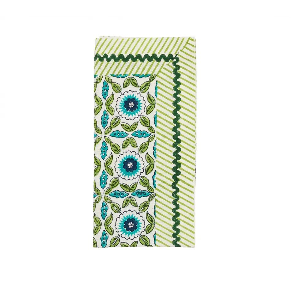 Majorelle White, Blue & Green Napkin Set of 4