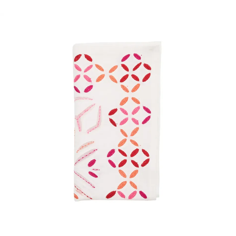 Malta White, Pink & Orange Napkin
