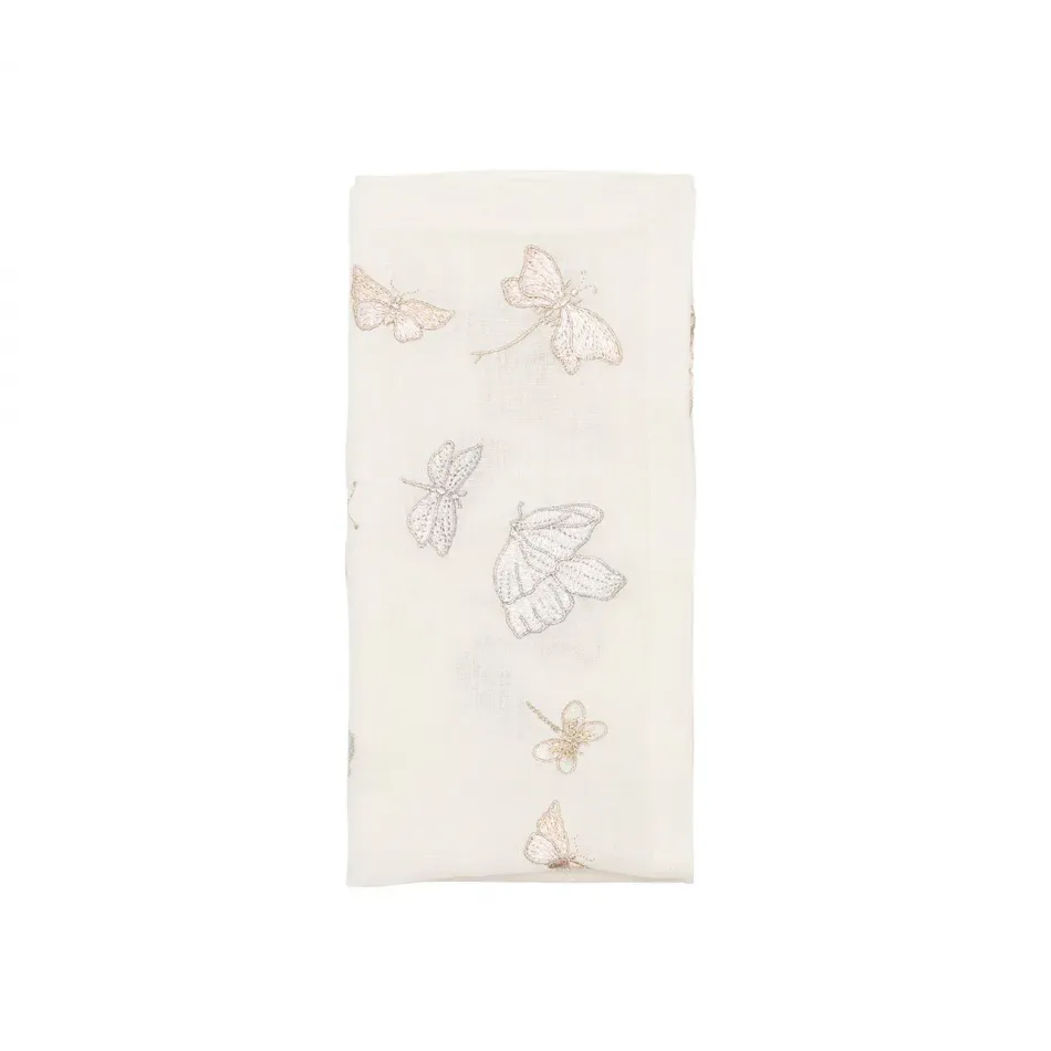 Monarch Garden White & Iridescent Napkin Set of 4