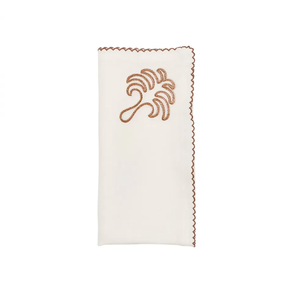 Royal Palm White & Brown Napkin Set of 4
