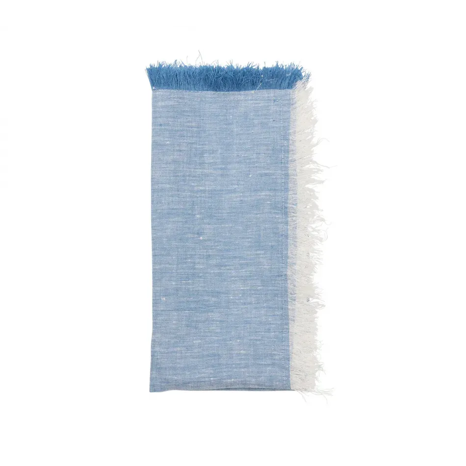 Chambray Fringe Blue Napkin Set of 4