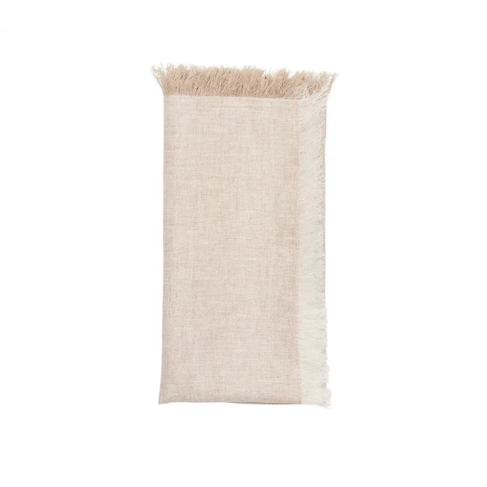 Chambray Fringe Natural Napkin Set of 4