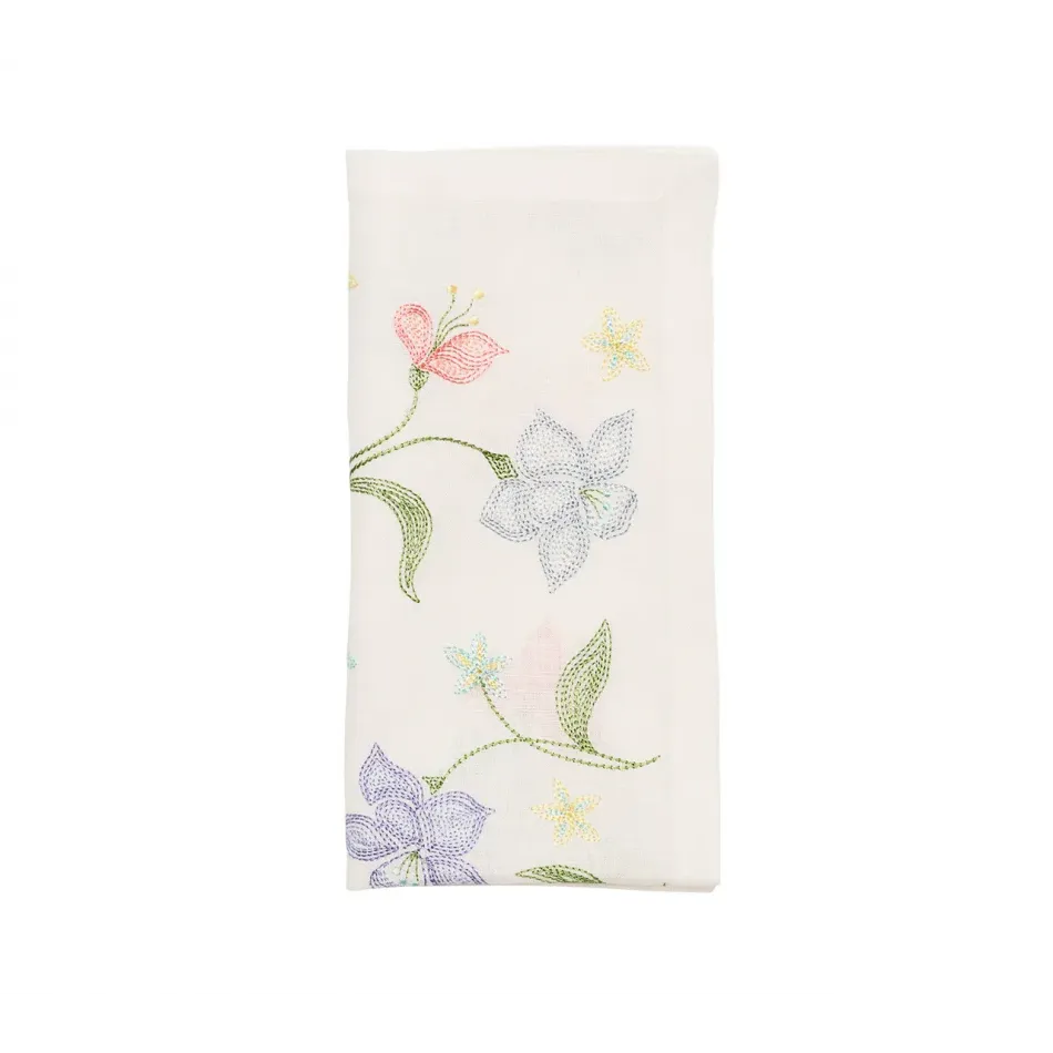 Vista White & Multi Napkin Set of 4