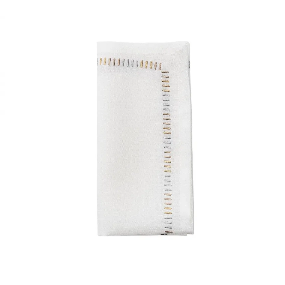 Harmonie White/Gold/Silver Napkins Set of 4