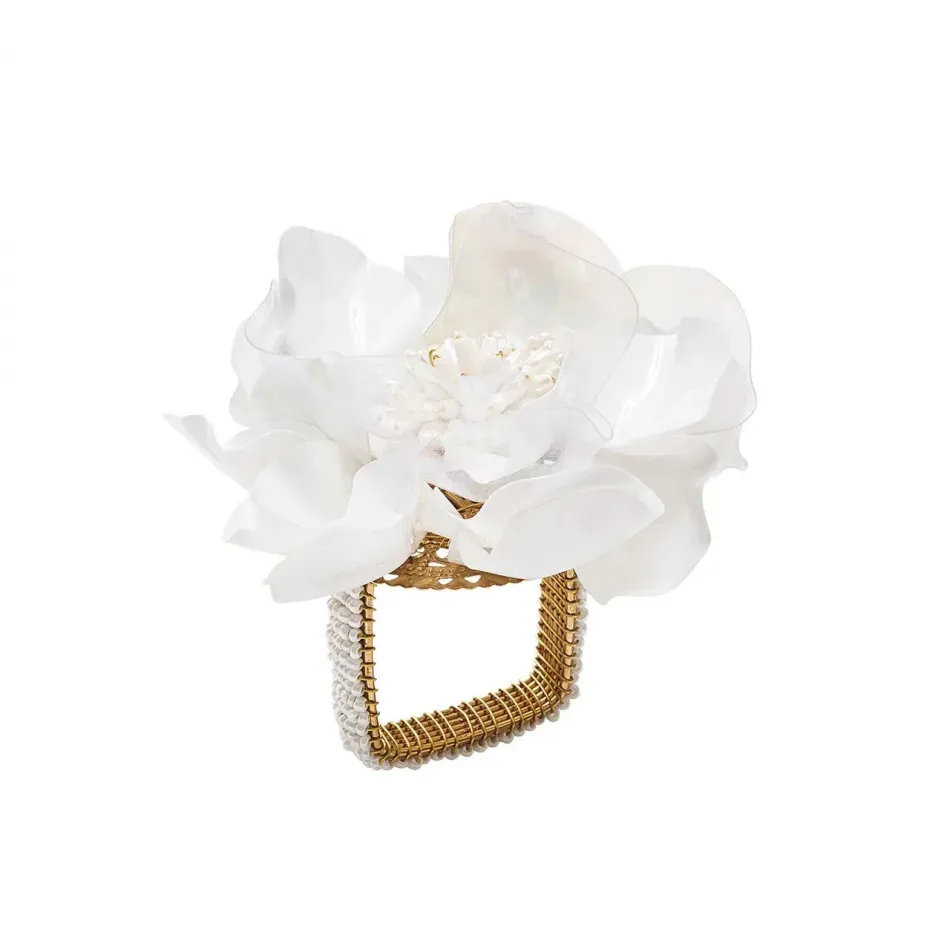 Gardenia White Napkin Ring