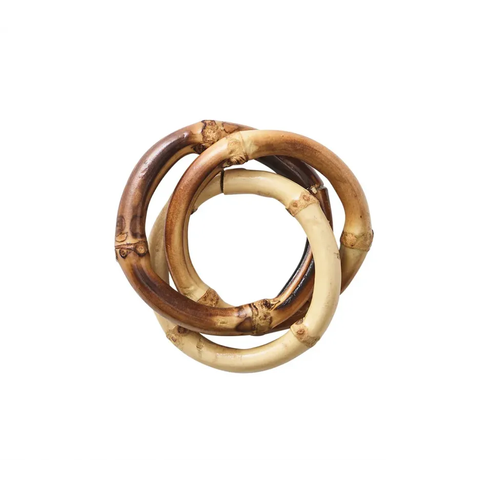 Bamboo Trinity Natural Napkin Ring Set of 4