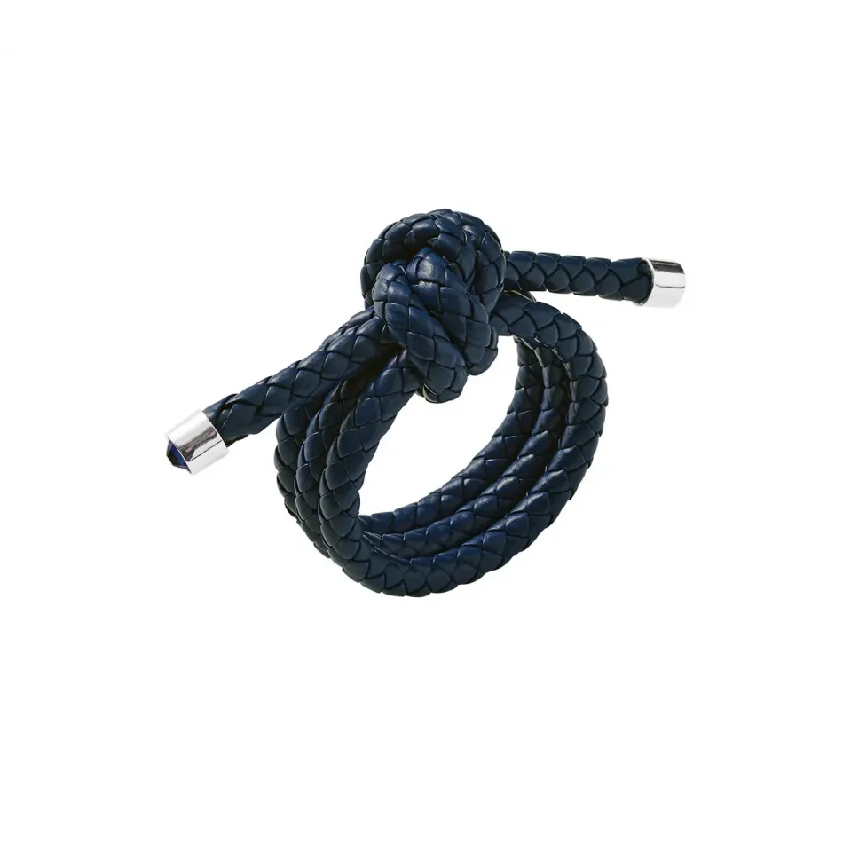 Rope Knot Navy Napkin Ring