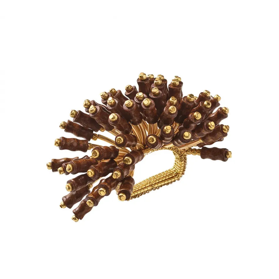 Royal Palm Brown & Gold Napkin Ring