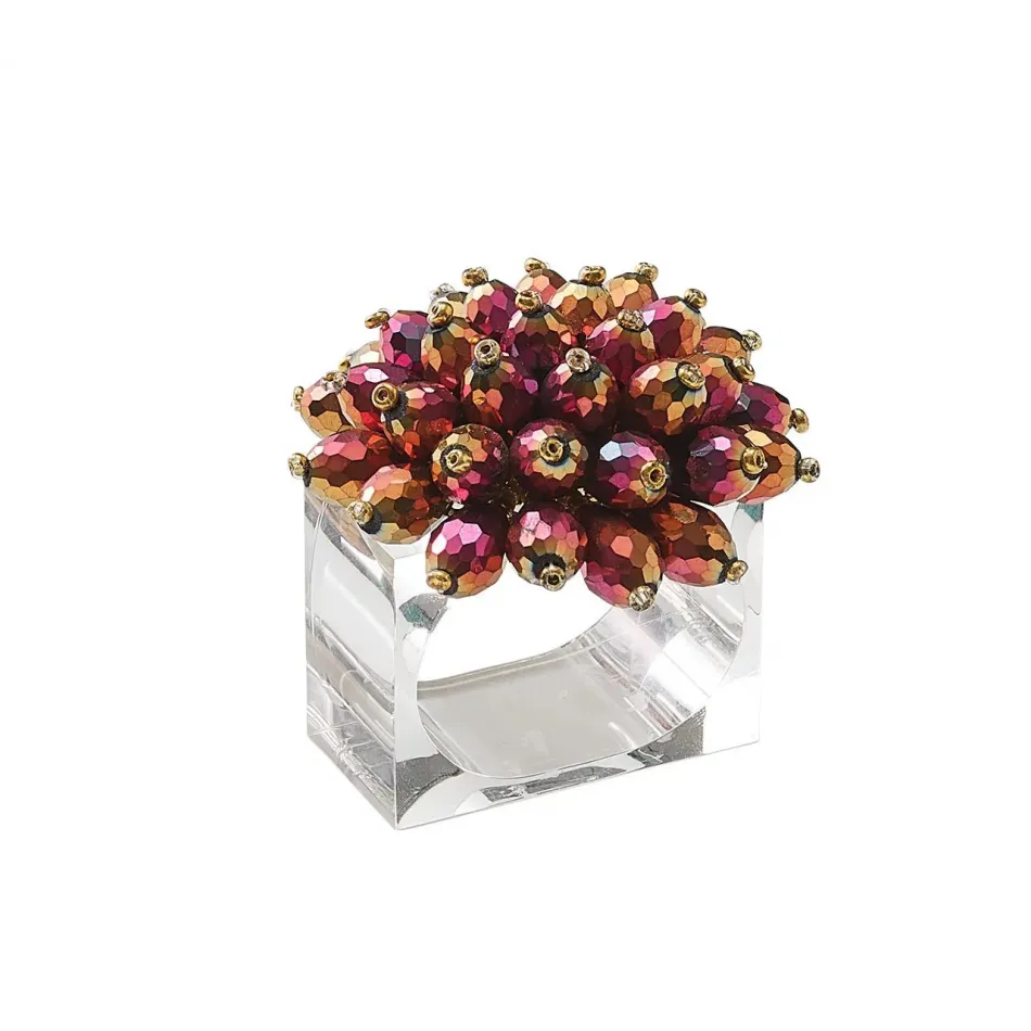 Zinnia Plum/Gold Napkin Ring