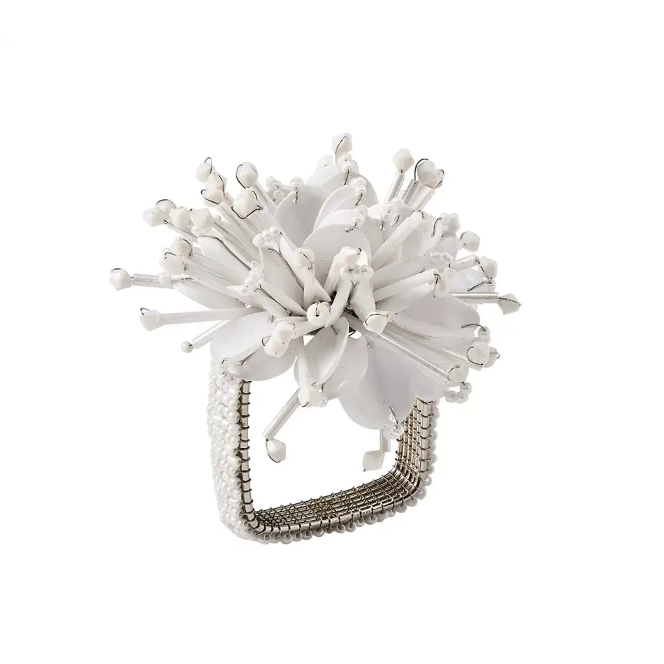 Starburst White Napkin Rings