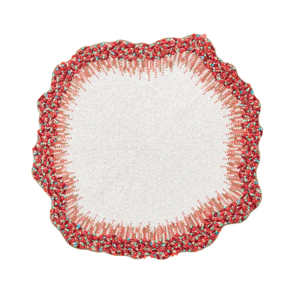 Reef Chic White, Coral & Turquoise Placemat Set of 2