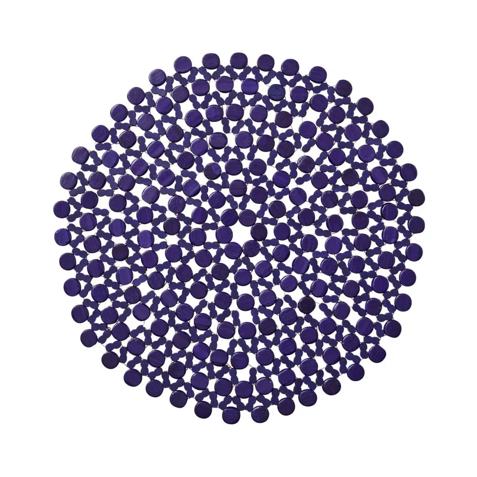 Round Bamboo Navy Placemat