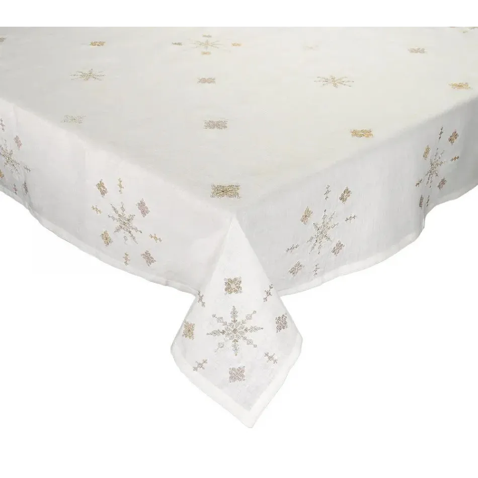 Fez 58 X 110 White/Gold/Silver Tablecloth