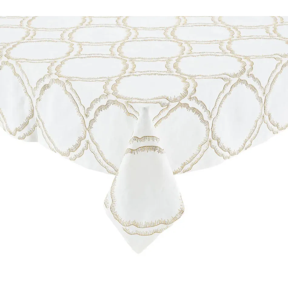 Daydream 52 x 110 White/Gold/Silver Tablecloth