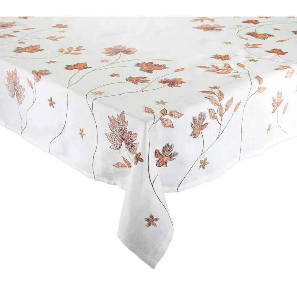 Maple Hues 54 x 108 in White/Multi Tablecloth