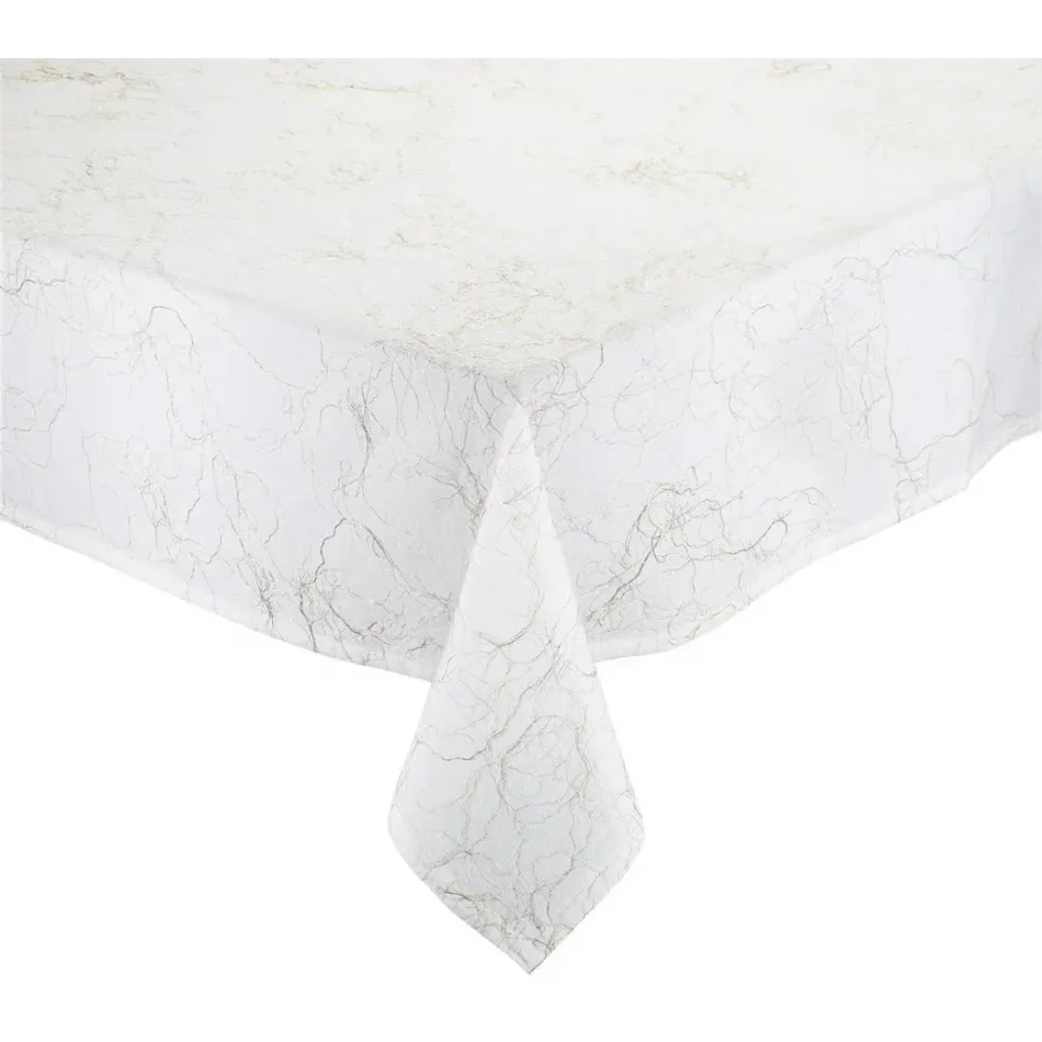 Gossamer 60X 110 White/Gold/Silver Tablecloth