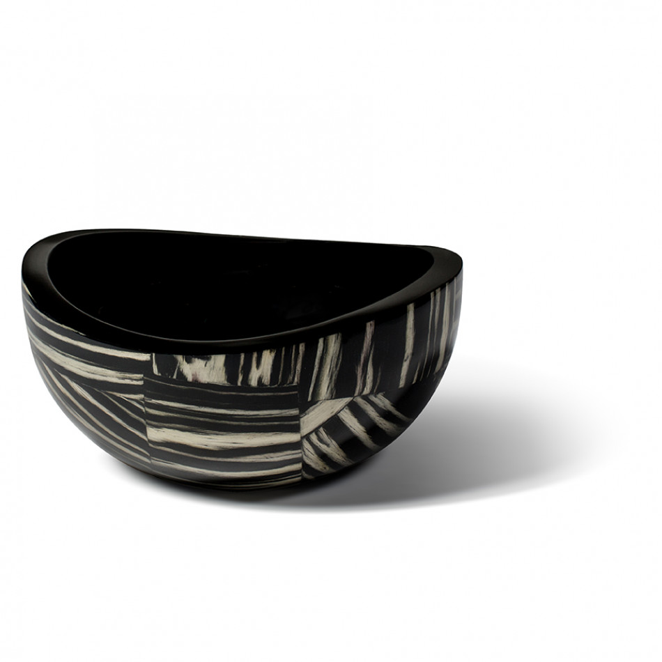 Ebano Veneer Accent Bowl 6.7'' X 6.7'' X 3.1''