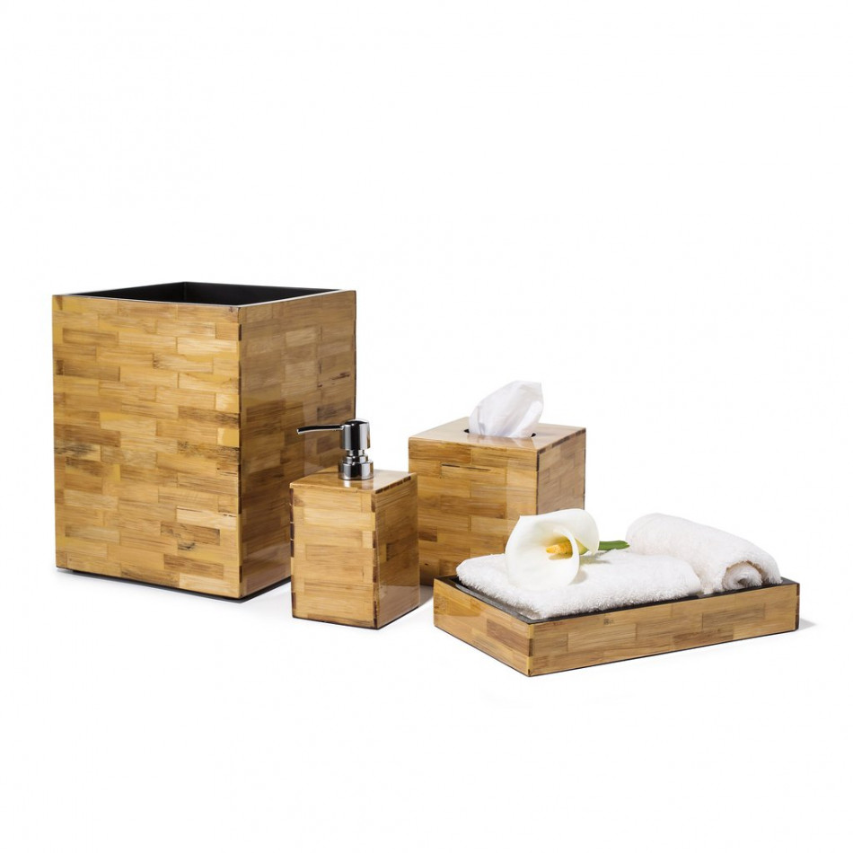 Bamboo Veneer Bath Accessories