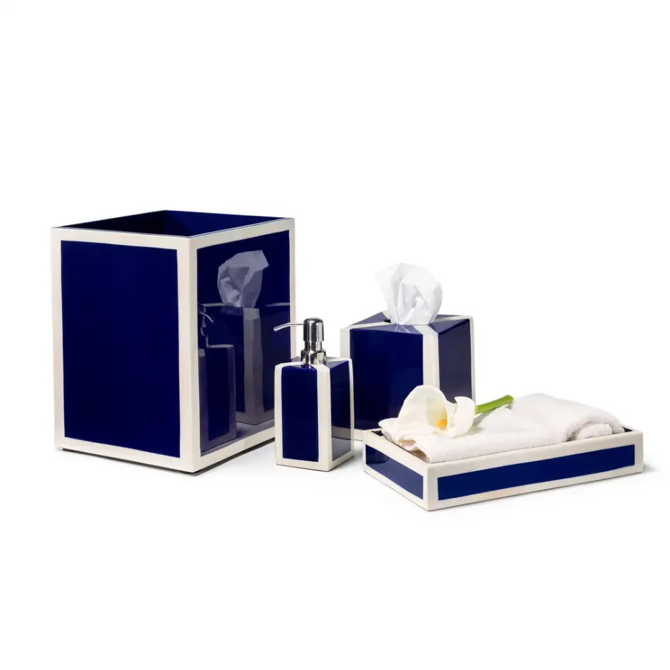 Ink Blue & Bone Bath Accessories