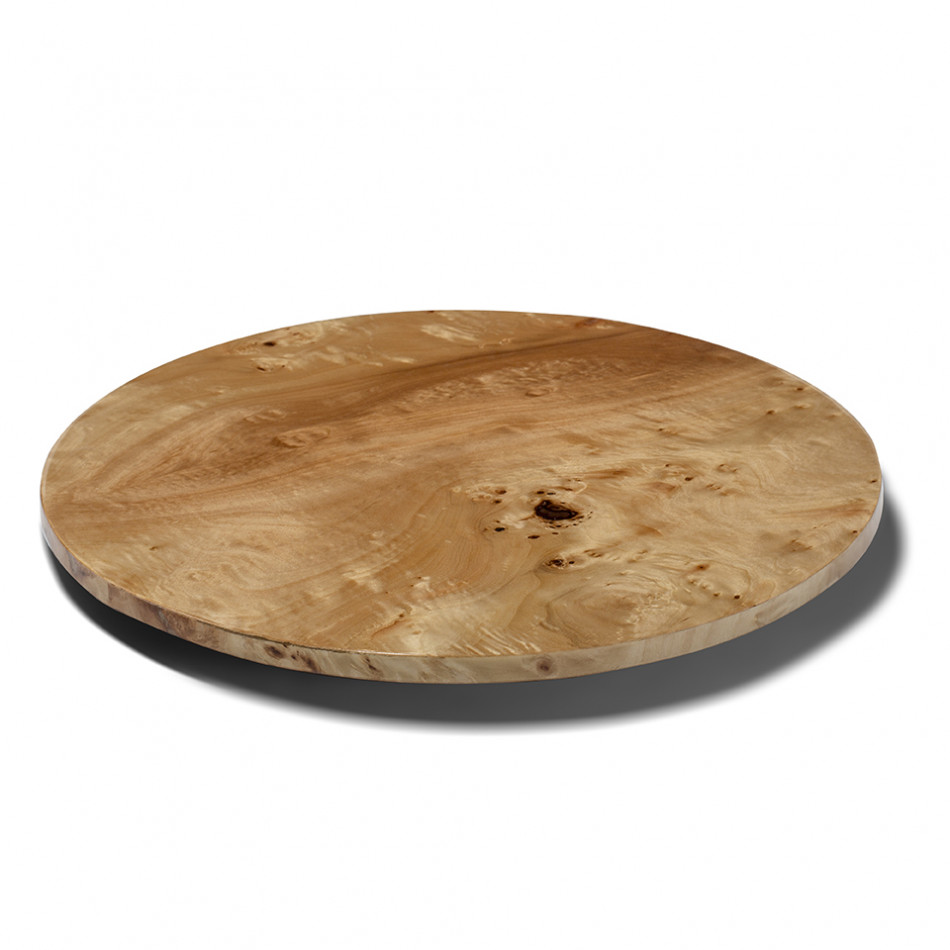 Burl Veneer Revolving Tray 15.7" X 1.5"