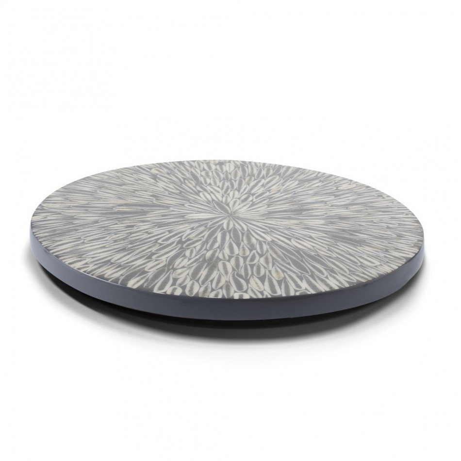 Gray Almendro Revolving Tray 15.7" X 1.5"