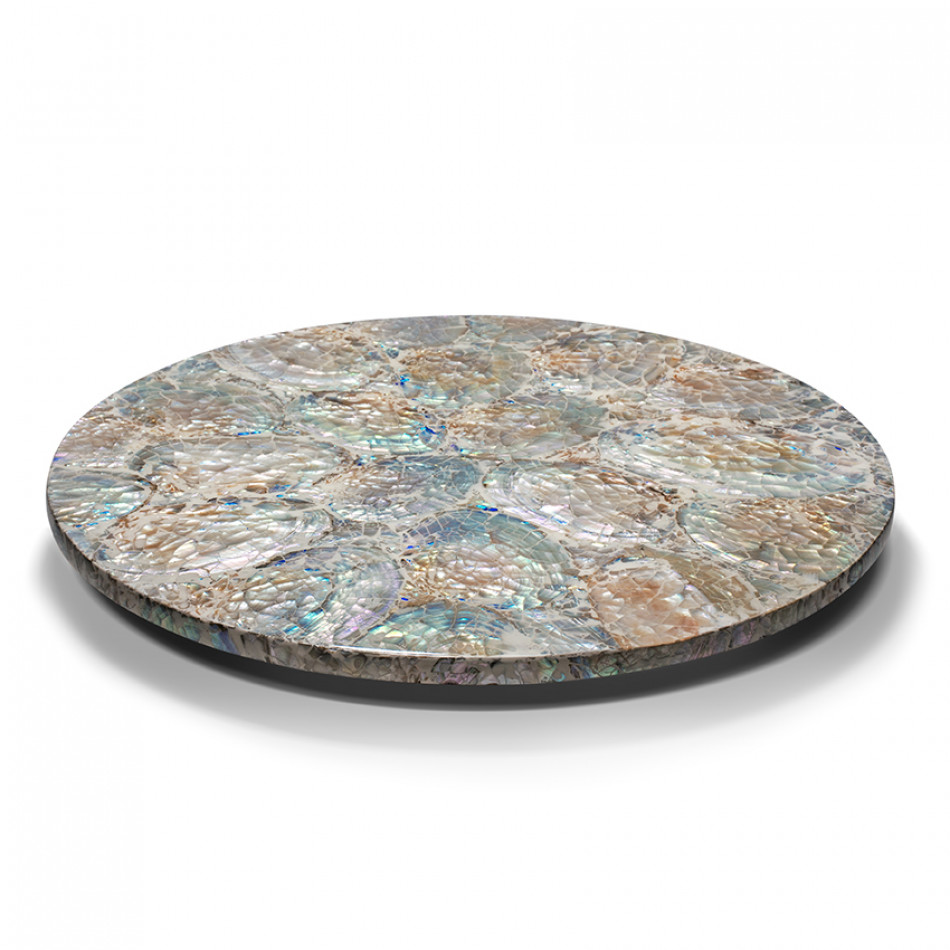 Mother of Pearl Natural Revolving Tray 15.7" X 1.5"